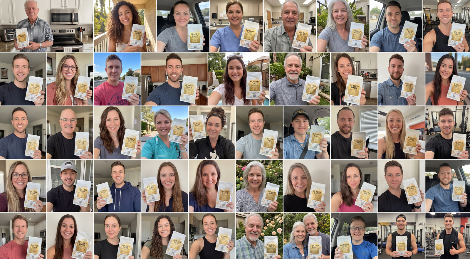 Happy customers enjoying Golden Daily