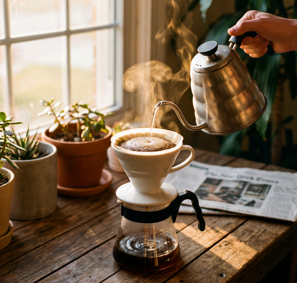 Pour-over brewing